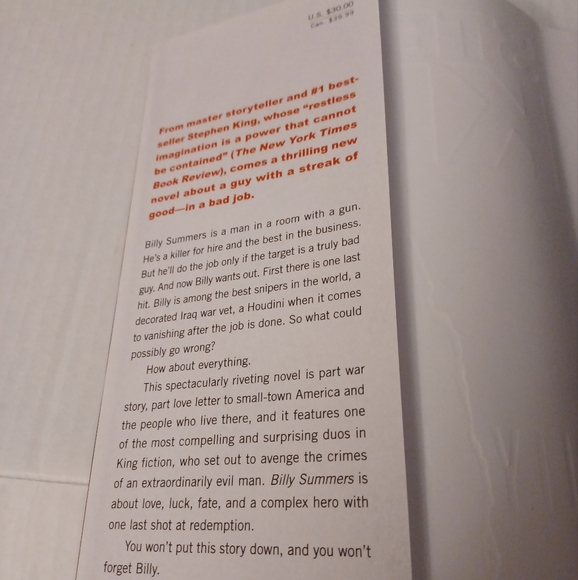 4/$80 "Billy Summers" by Stephen King - Hardcover Book - Picture 4 of 5
